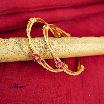 Gold Plated Diamond Replica Bangle