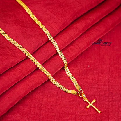 Gold Plated Chain With Cross