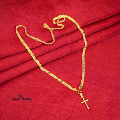 Gold Plated Chain With Cross