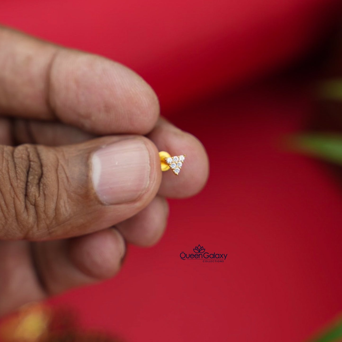 Gold Plated AD stone stud