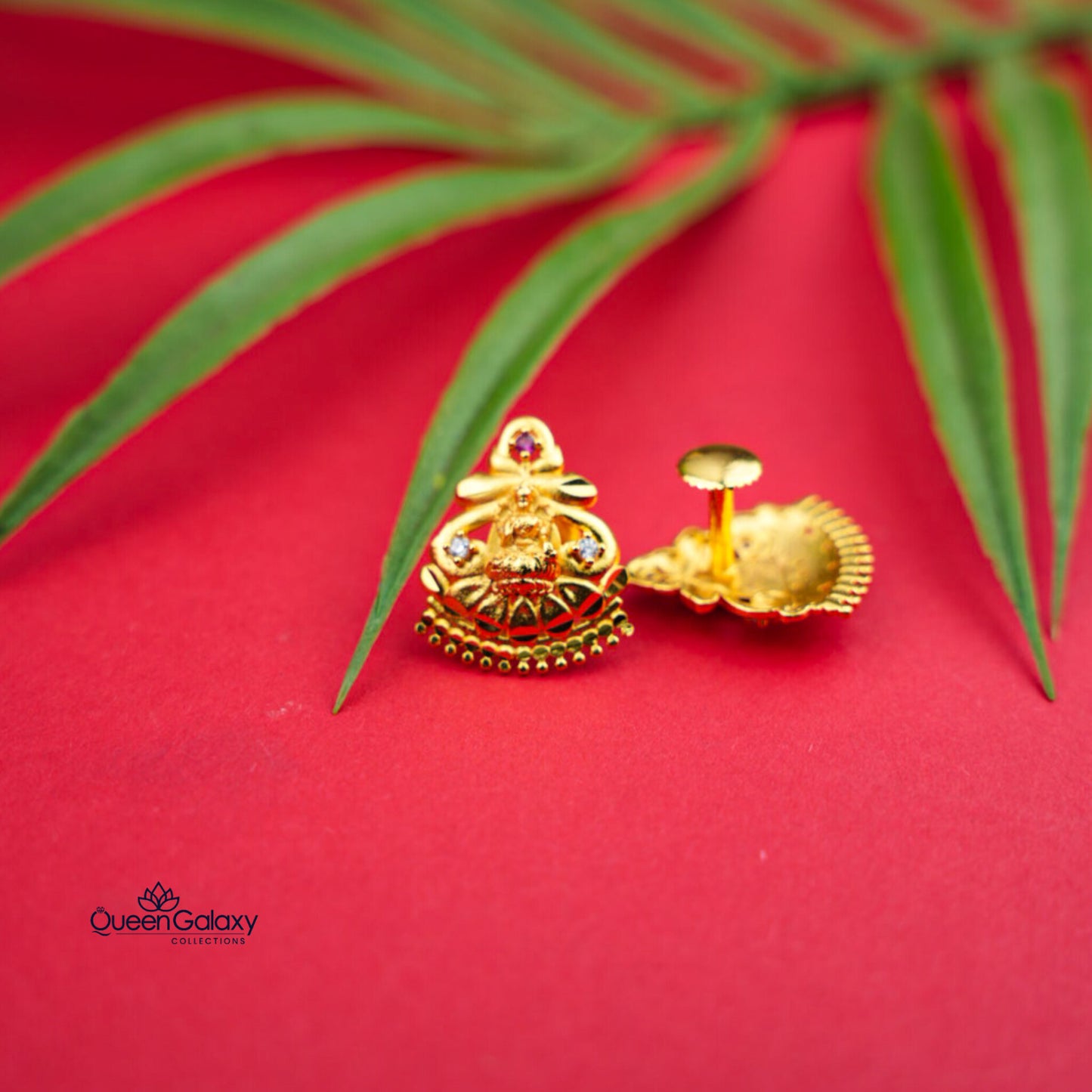 Gold Plated Lakshmi Devi Stud