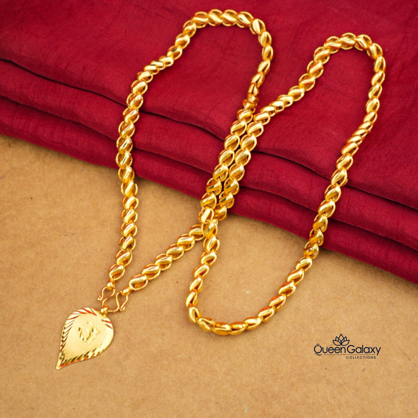 Gold Plated Lotus Chain With Thali