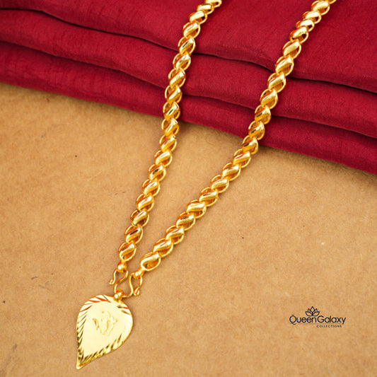 Gold Plated Lotus Chain With Thali