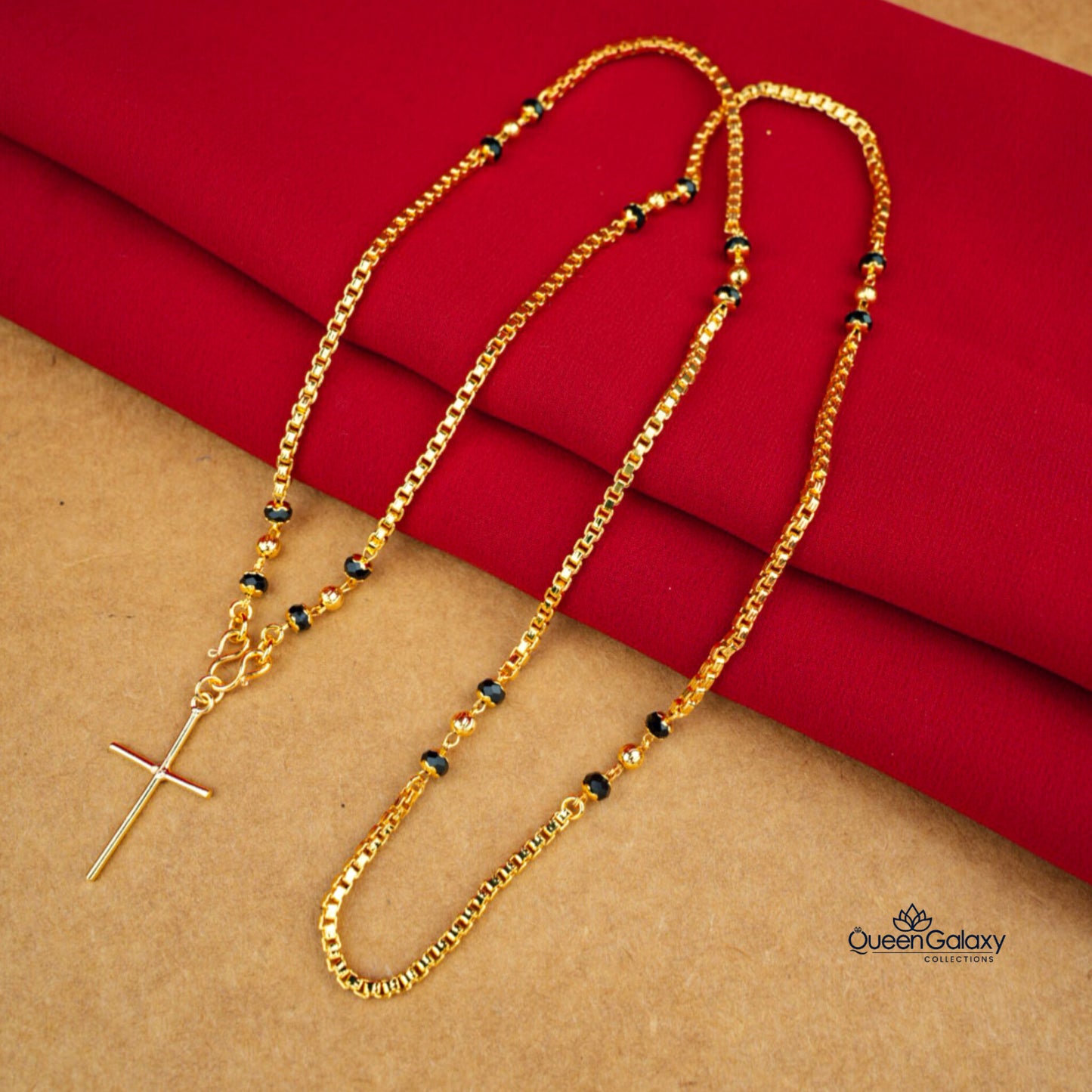 Gold Plated Karimani Chain With Cross