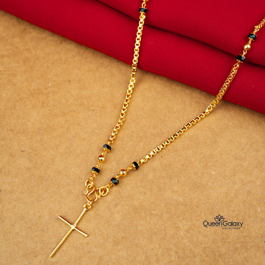 Gold Plated Karimani Chain With Cross