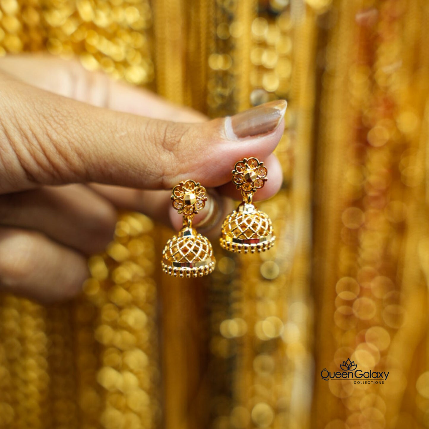 Gold plated jumka