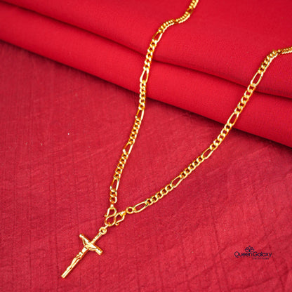 Gold Plated Sachin Chain  With Cross
