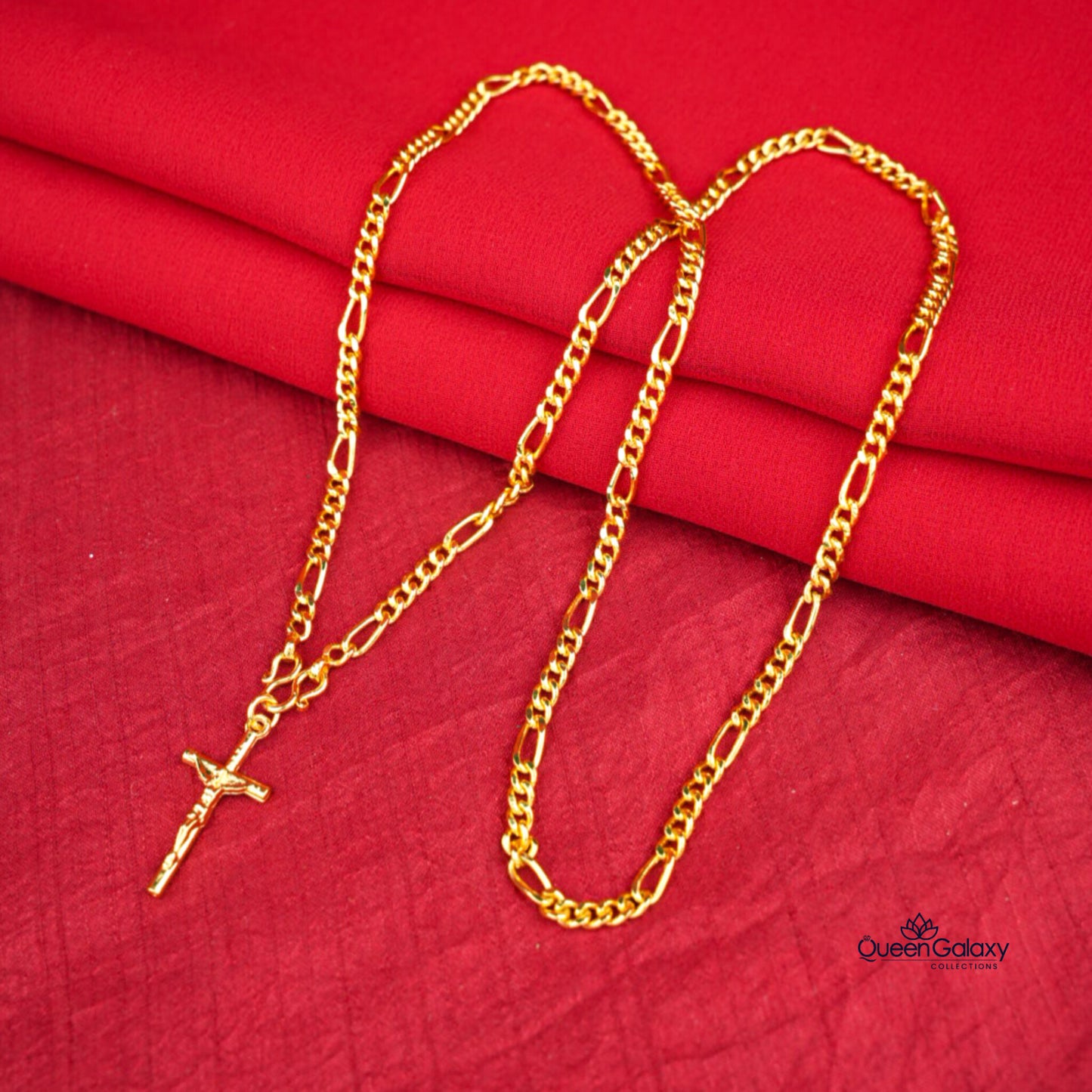 Gold Plated Sachin Chain  With Cross