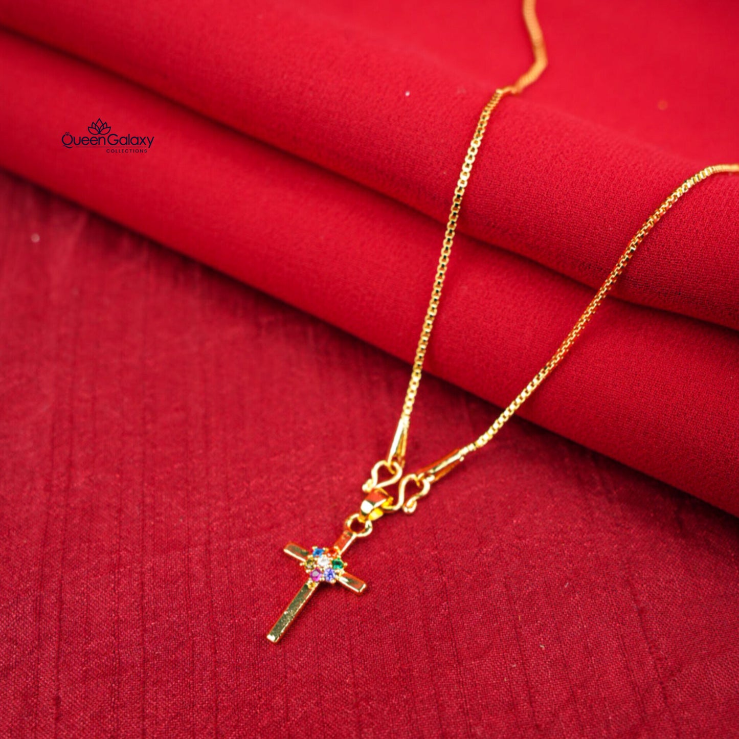 Gold Plated Chain With Cross Pendant