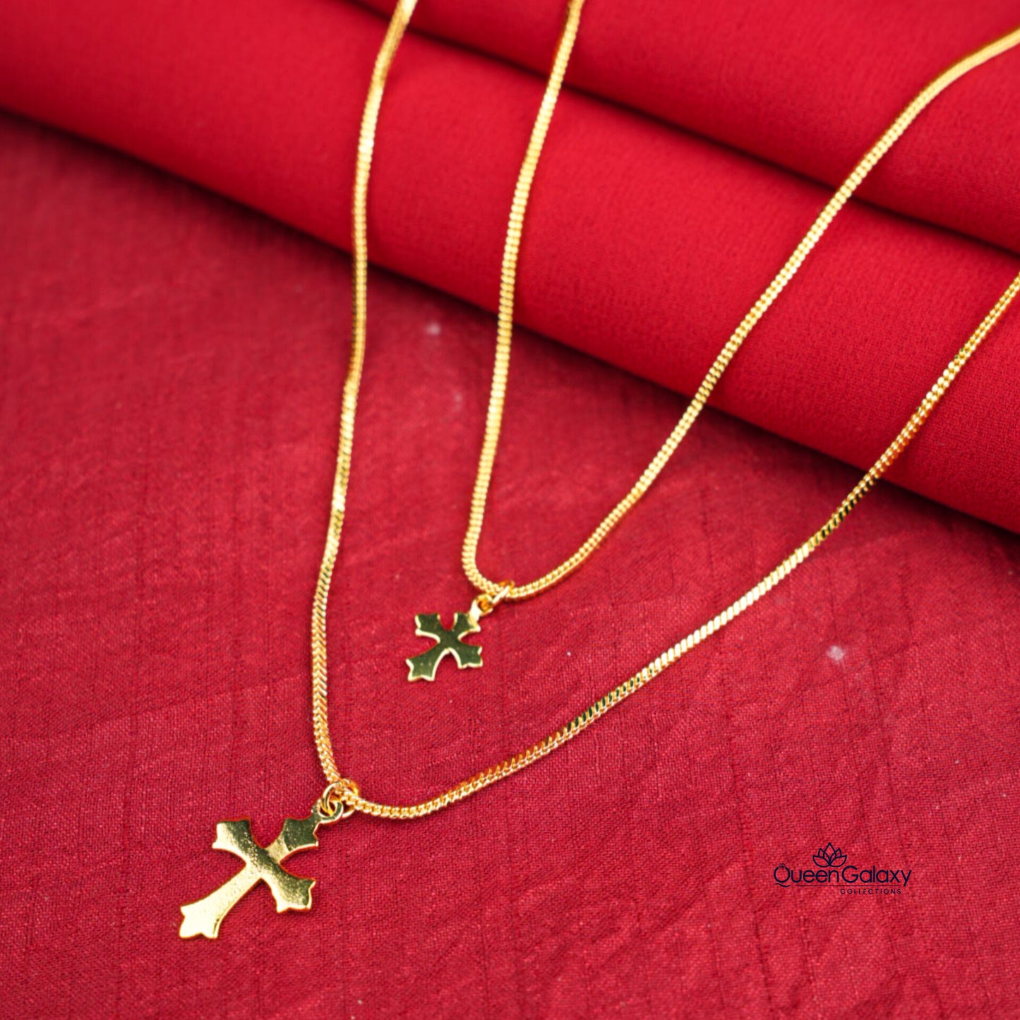 Gold Plated Cross Couple Combo