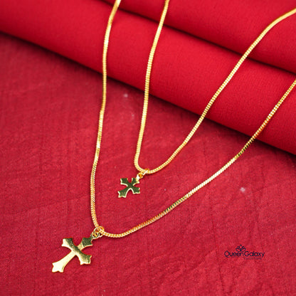 Gold Plated Cross Couple Combo