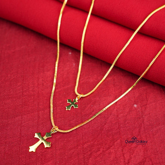 Gold Plated Cross Couple Combo