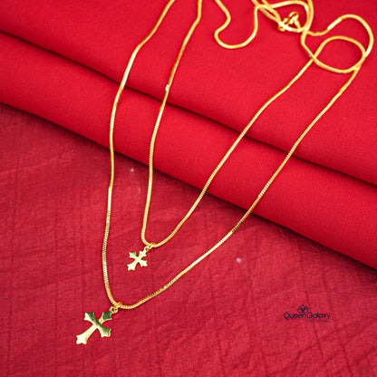 Gold Plated Cross Couple Combo