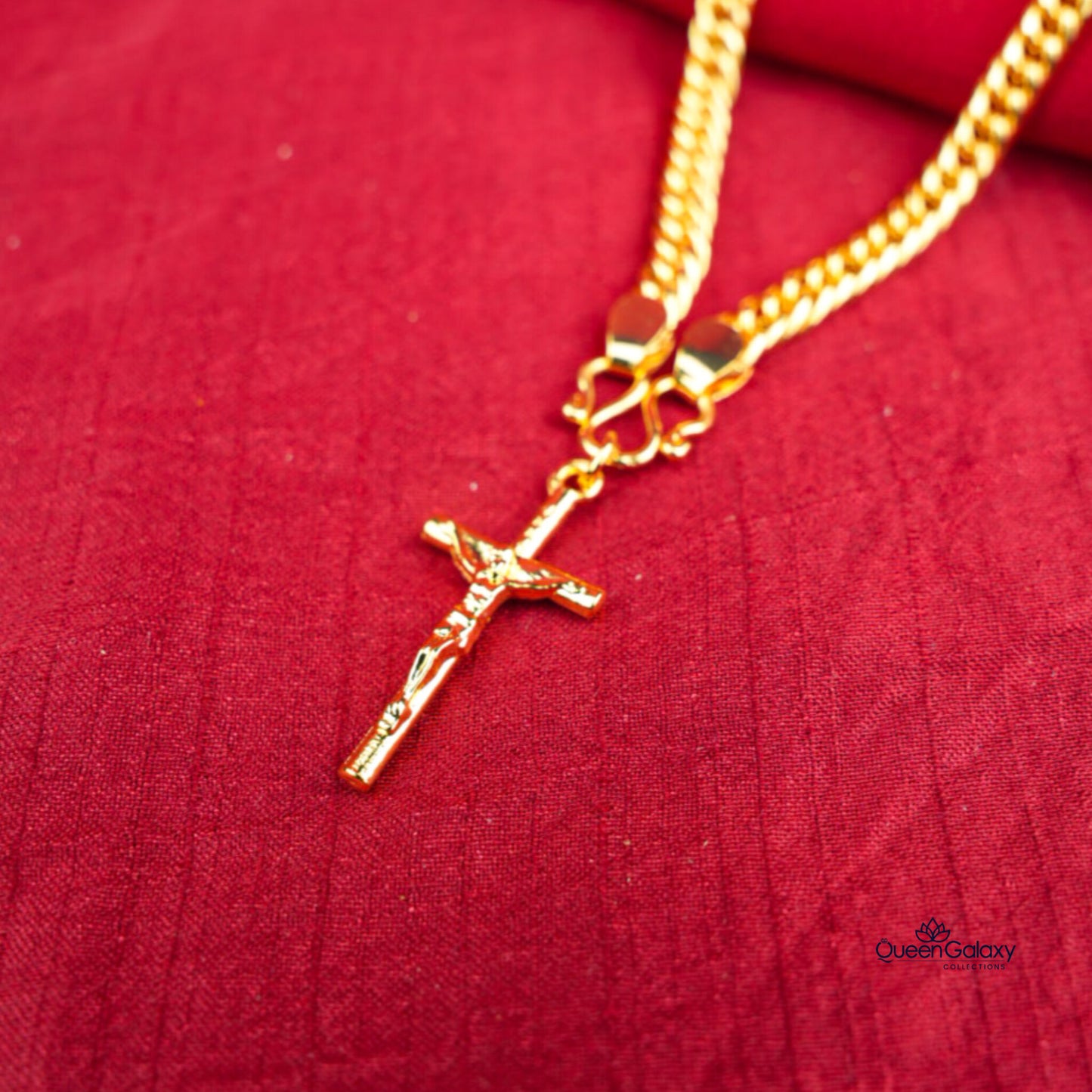 Gold Plated Chain With Cross Pendant