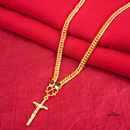 Gold Plated Chain With Cross Pendant