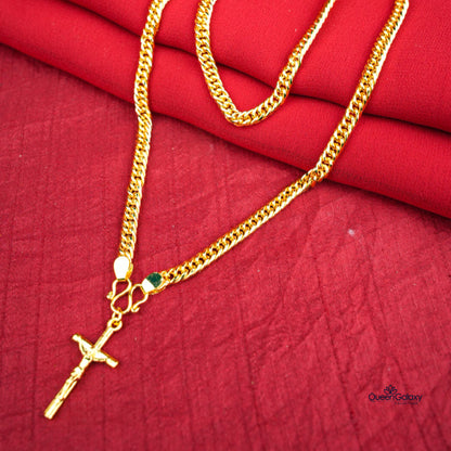 Gold Plated Chain With Cross Pendant
