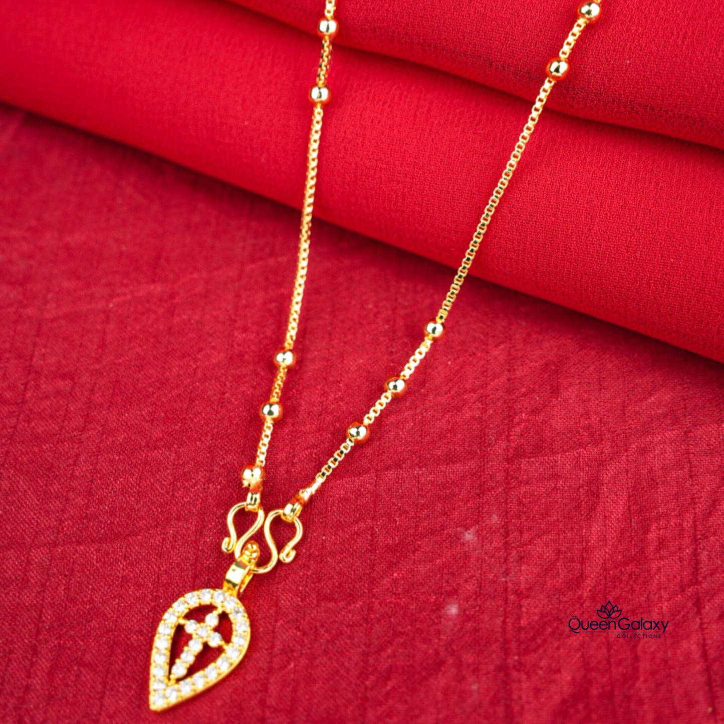 Gold Plated Chain With Cross Thali