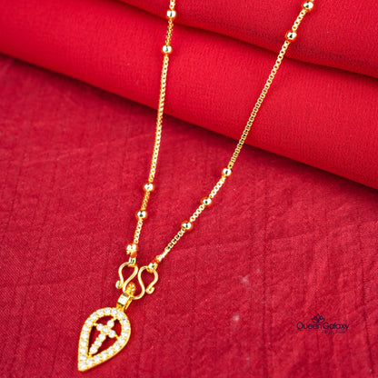 Gold Plated Chain With Cross Thali