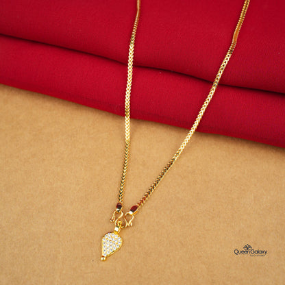 Gold Plated Chain With Diamond Thali