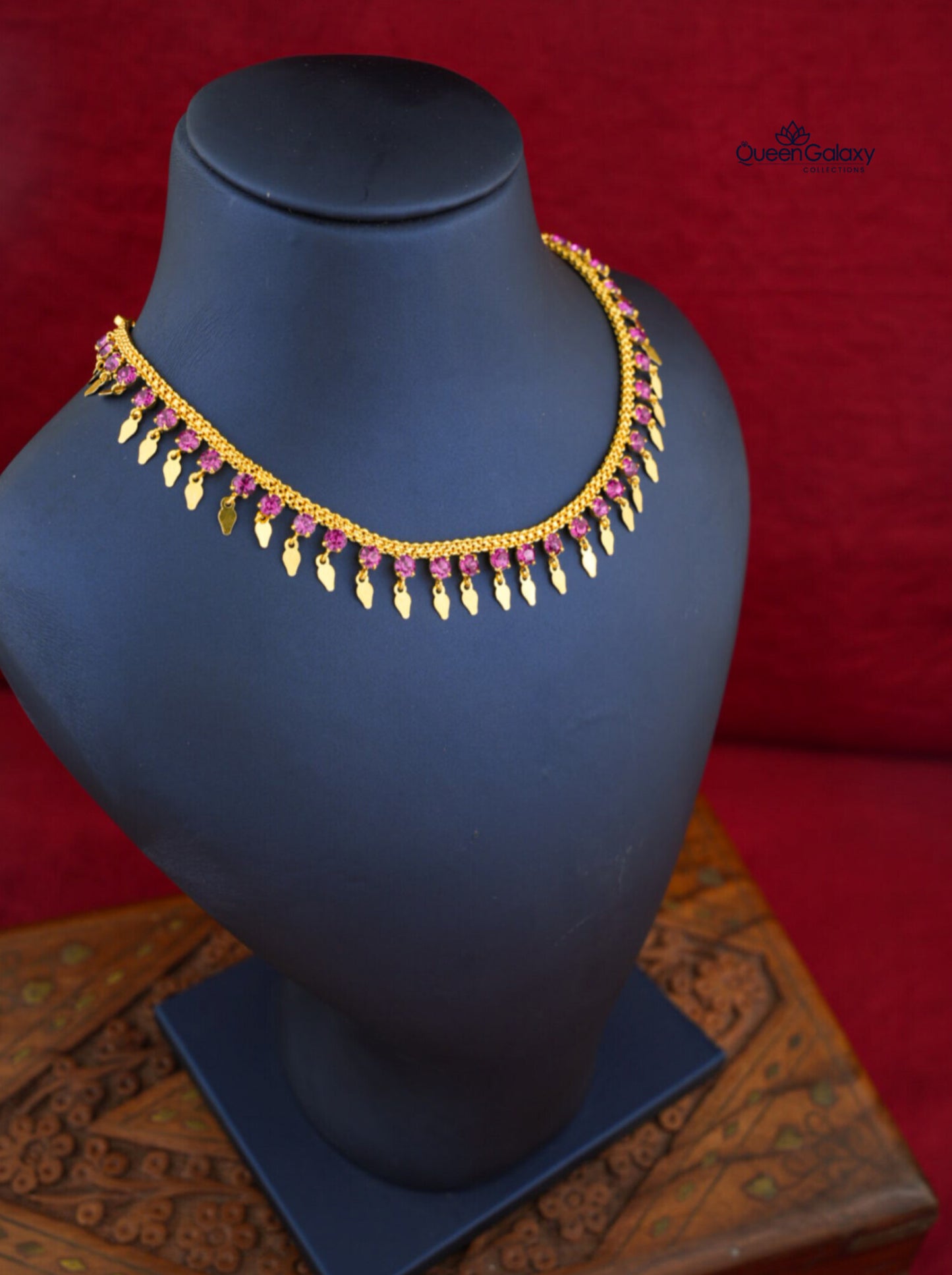 Gold Plated Ruby Stone Elakathali