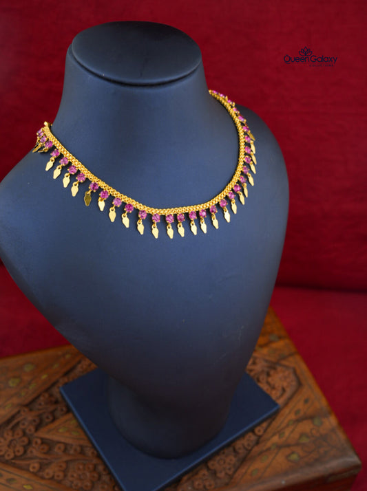 Gold Plated Ruby Stone Elakathali