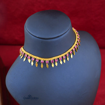 Gold Plated Ruby Stone Elakathali