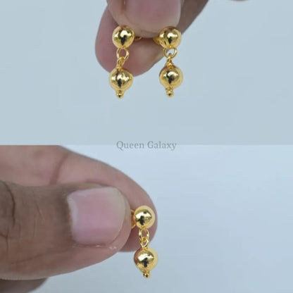 Gold Plated Ball  Earrings