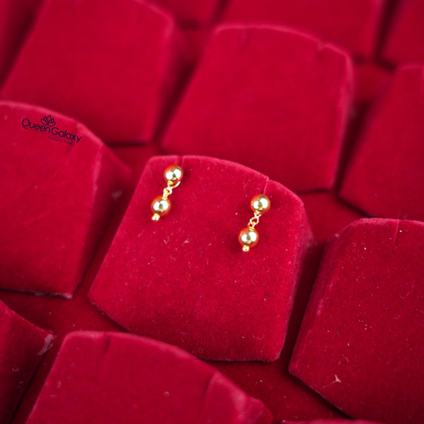 Gold Plated Ball  Earrings