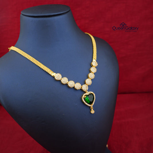 Gold Plated Diamond  Look  Necklace