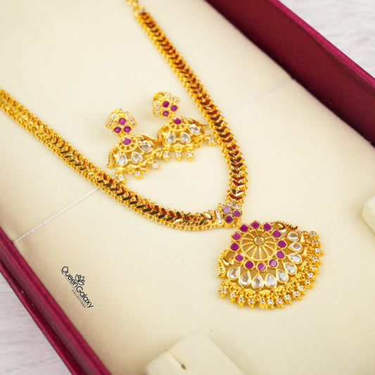 Gold Plated Necklace With Earrings