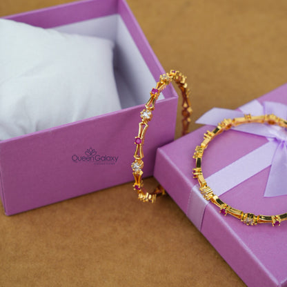Gold Plated AD Stone Bangle