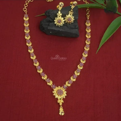 Gold Plated AD Stone Necklace