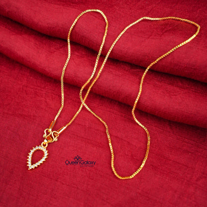 Goldplated Chain With AD Stone Pendant