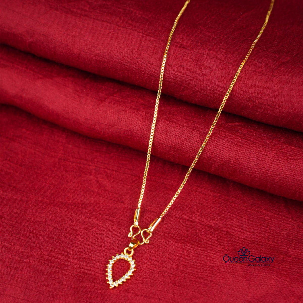 Goldplated Chain With AD Stone Pendant