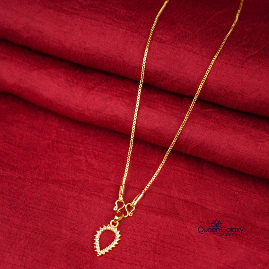 Goldplated Chain With AD Stone Pendant