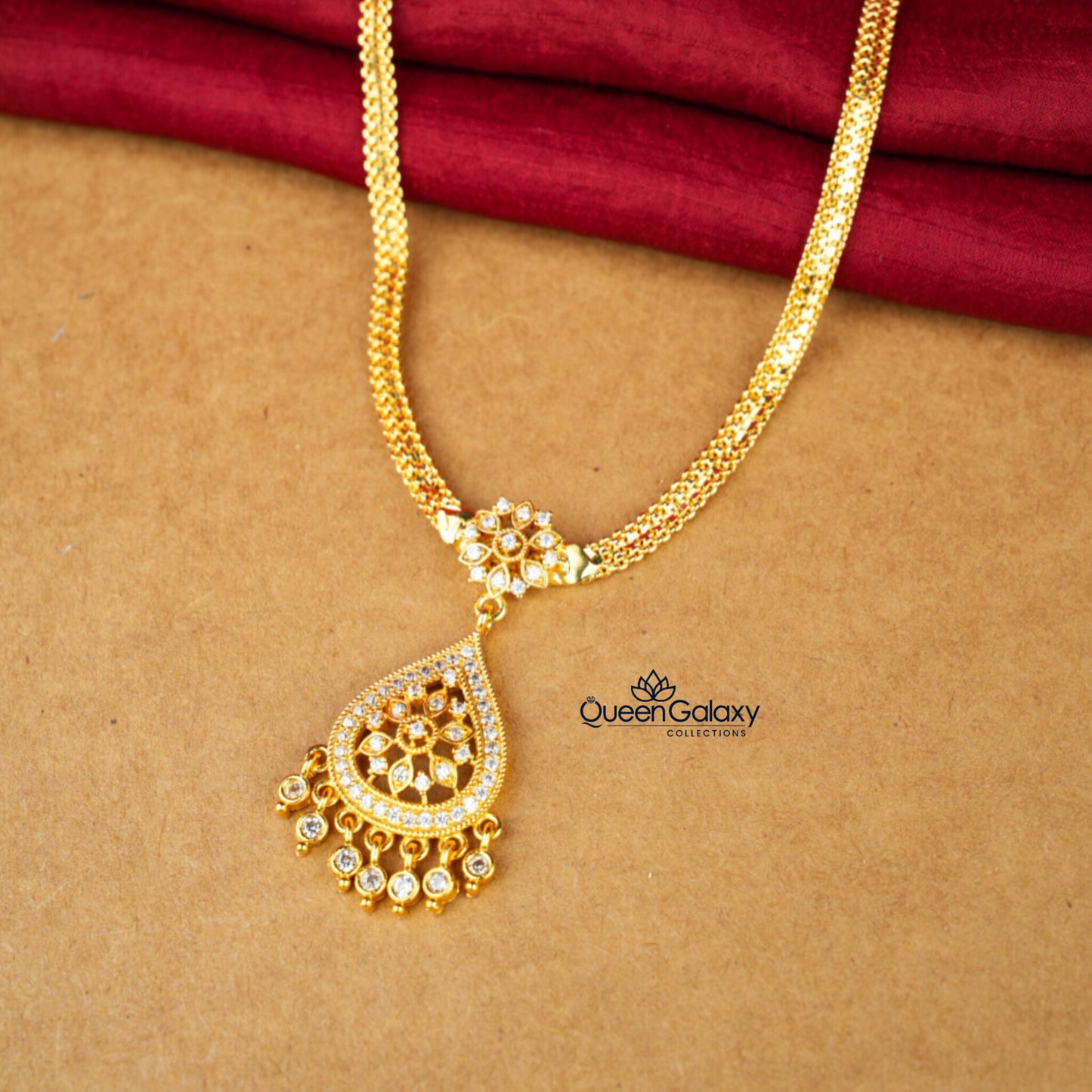 Gold Plated AD Stone Necklace