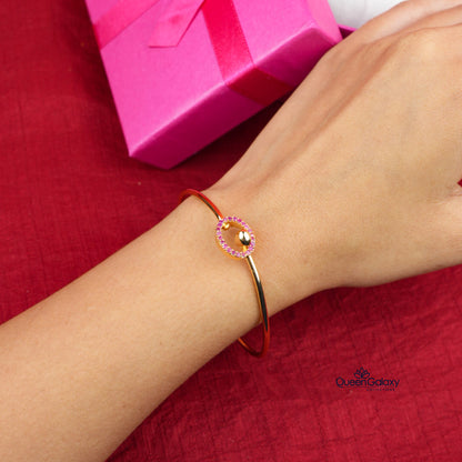 Goldplated AD Stone Lock Bangle
