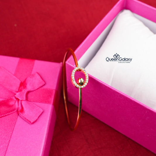 Goldplated AD Stone Lock Bangle