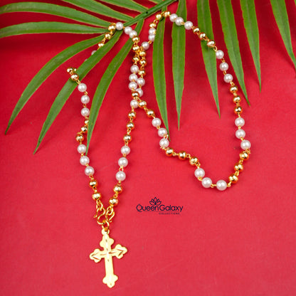 Gold Plated Pearl Chain With Pendant