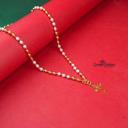 Gold Plated Pearl Chain With Pendant