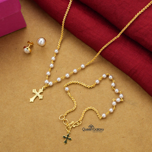 Gold Plated Pearl Combo Set