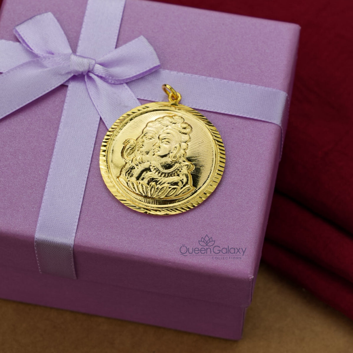 Gold Plated Shiva Parvathy Pendant