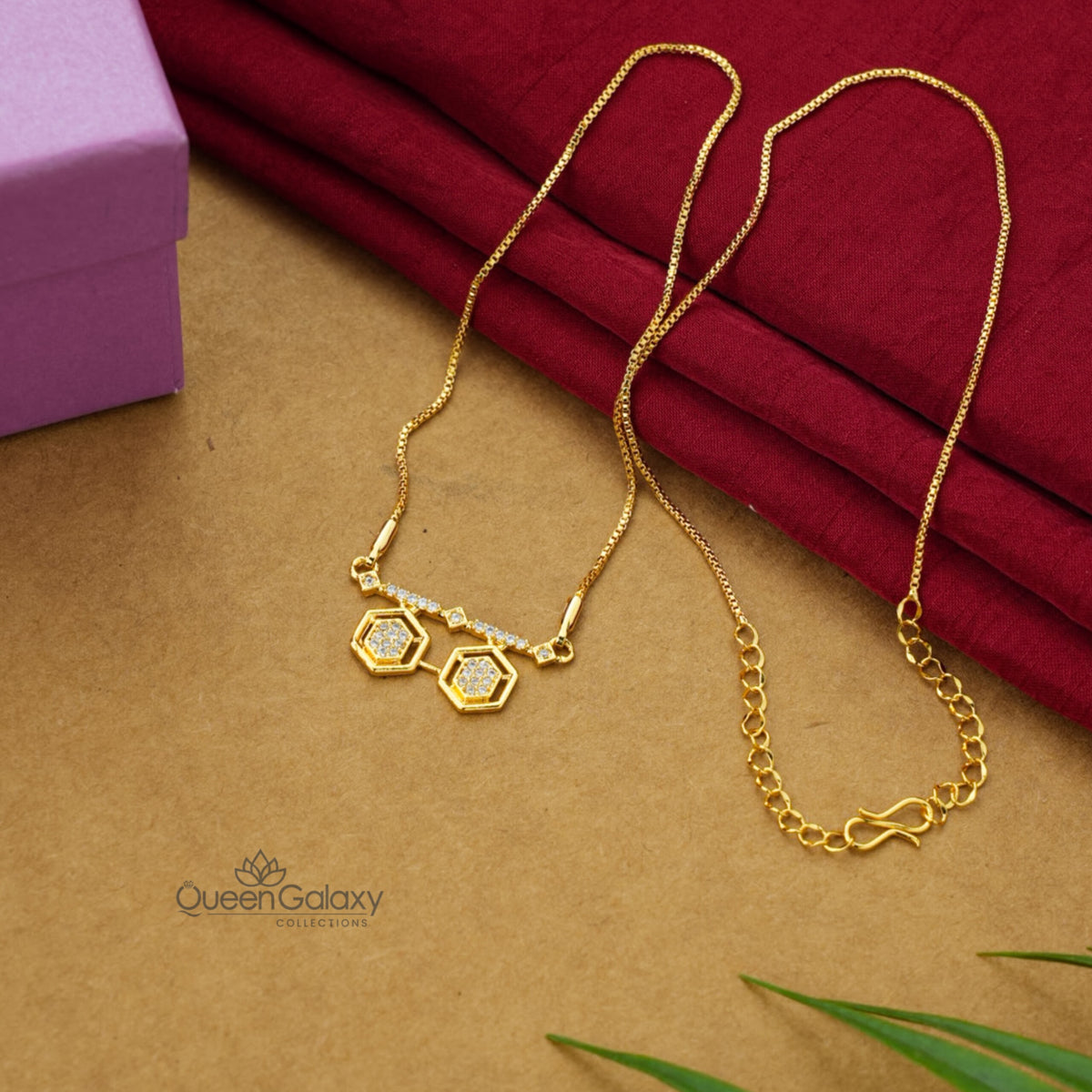 Gold Plated Diamond Look Necklace