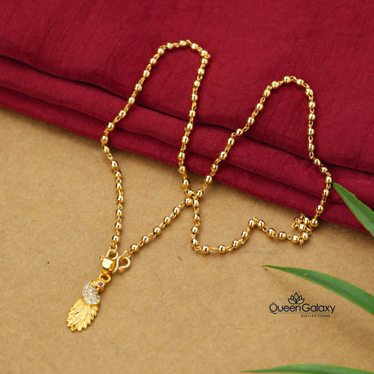 Gold Plated Manimala With Pendant