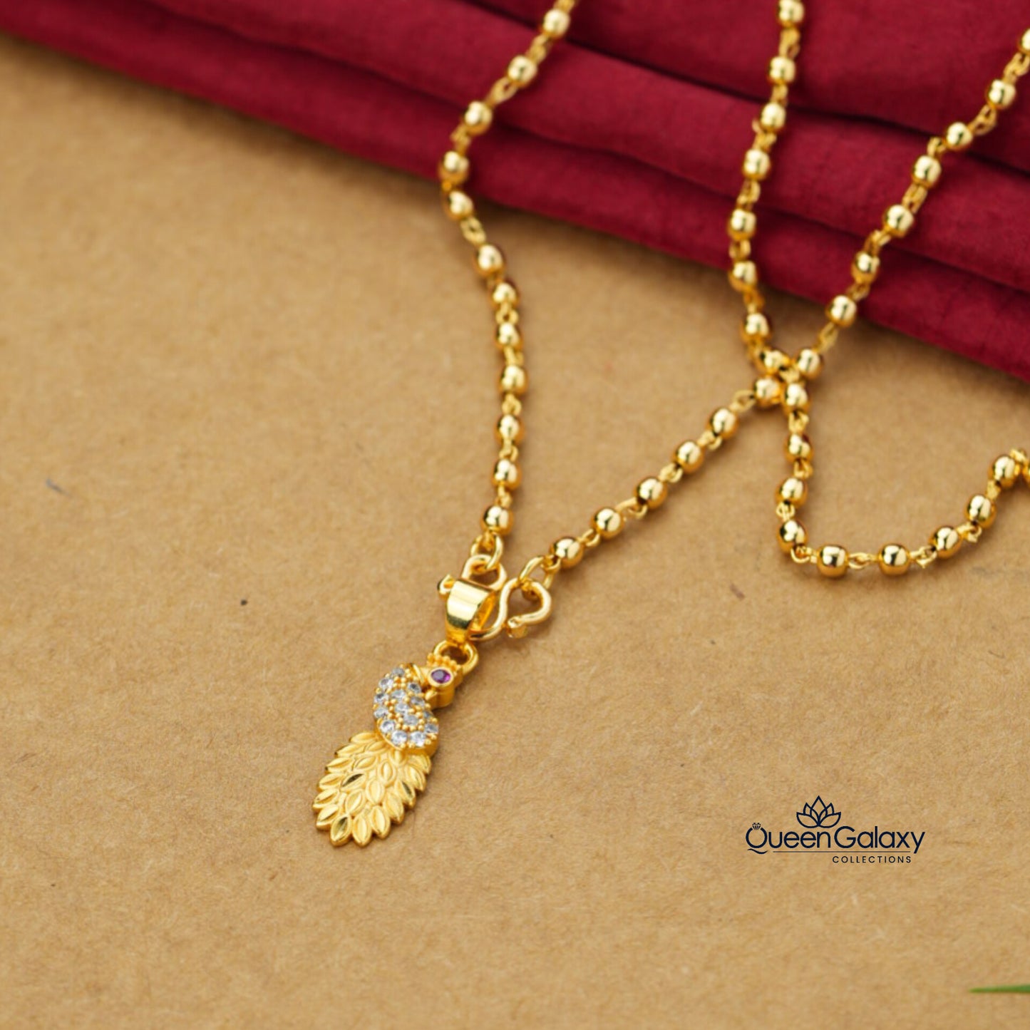 Gold Plated Manimala With Pendant