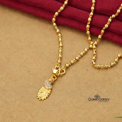 Gold Plated Manimala With Pendant