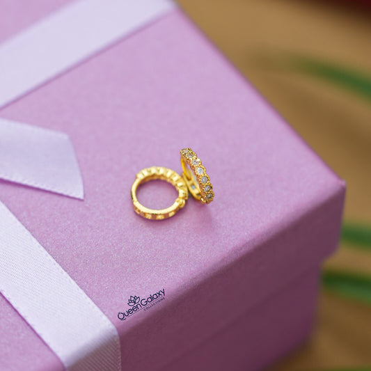 Gold Plated Ring Earring