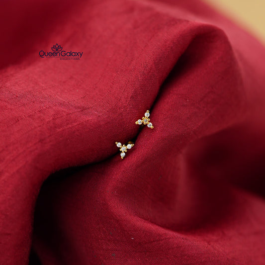 Gold Plated Diamond Look Stud