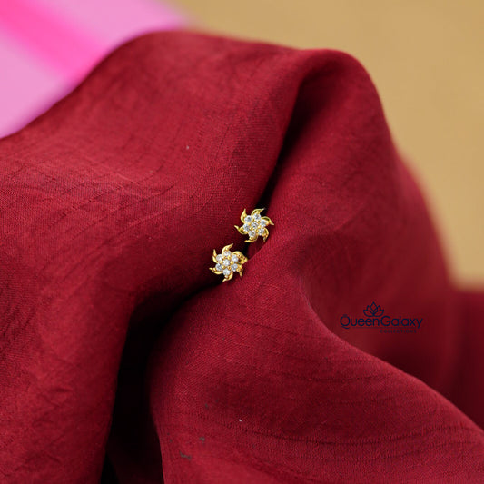 Gold Plated Diamond Look Stud