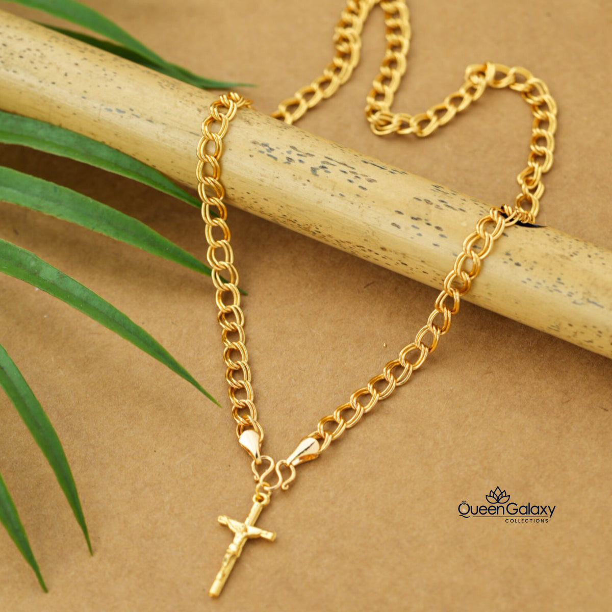 Gold Plated Chain With Cross